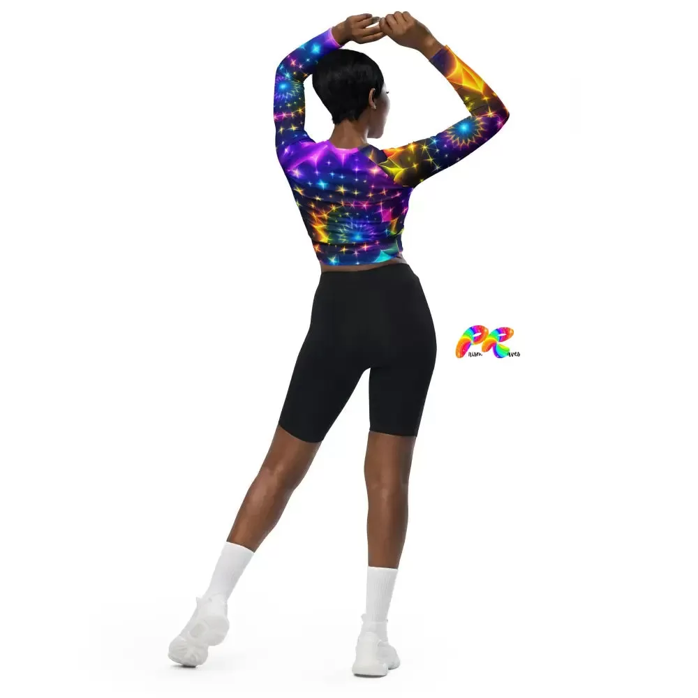 Exotic Neon Long Sleeve Athletic Crop Top