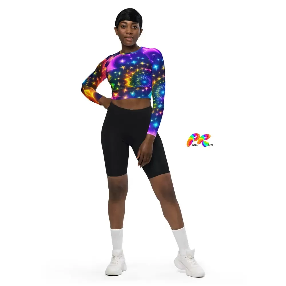 Exotic Neon Long Sleeve Athletic Crop Top