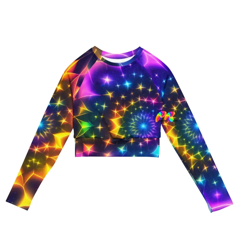 Exotic Neon Long Sleeve Athletic Crop Top