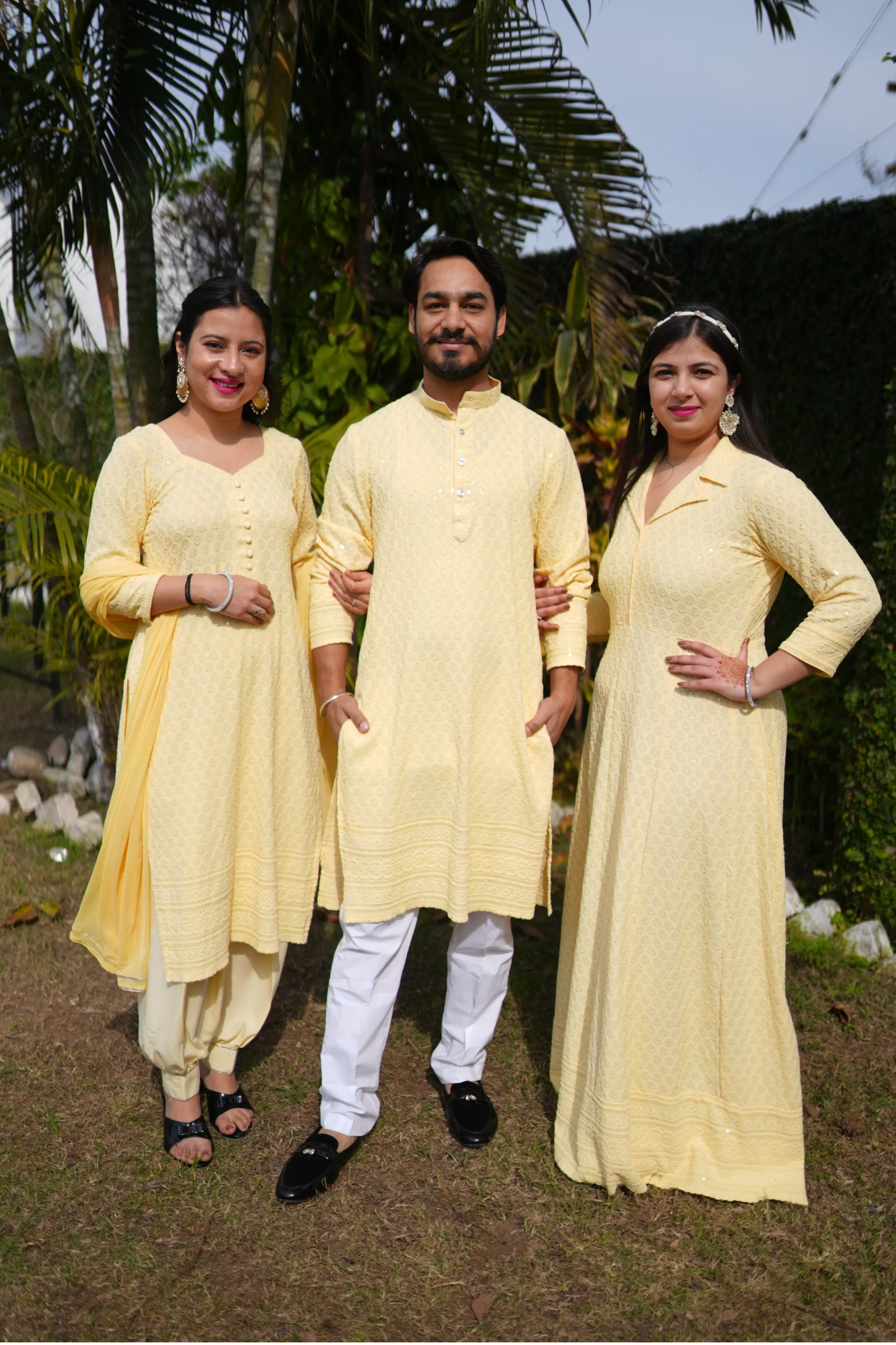 Festive Lemon Sequined Kurta Pajama