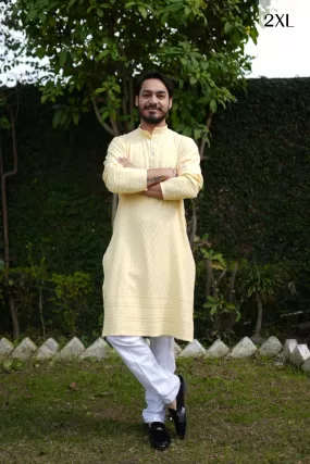 Festive Lemon Sequined Kurta Pajama