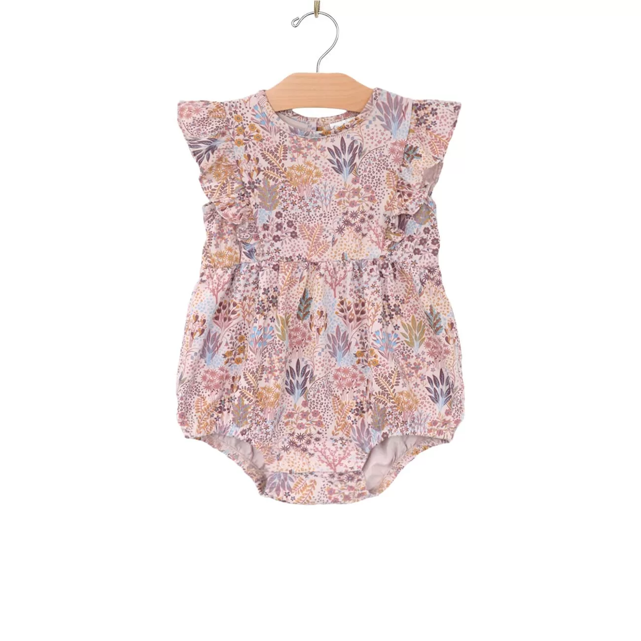 Flutter Sleeve Short Romper - Spring Garden