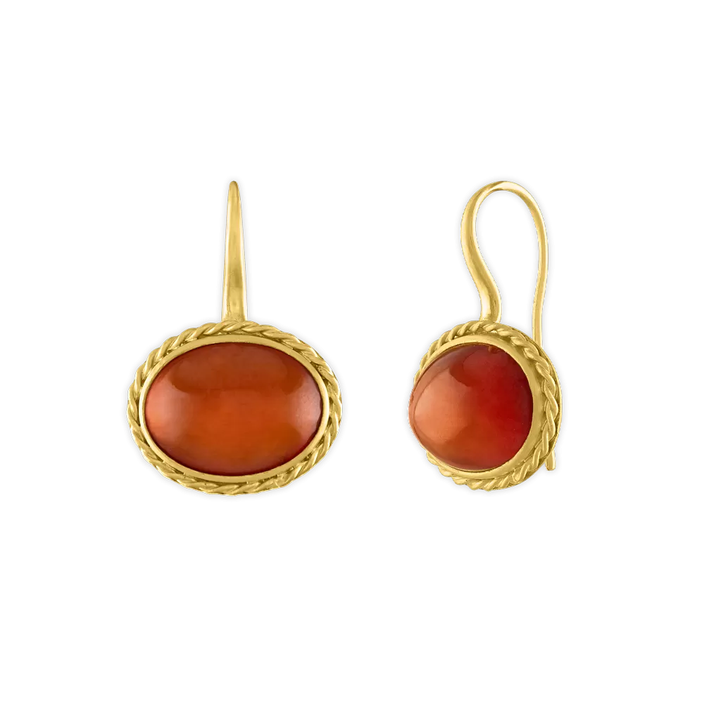 Garnet Chorda Hook Earrings