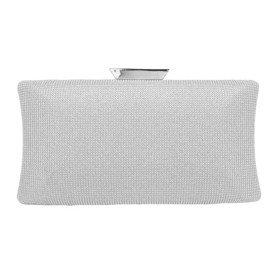 Glittered Rectangle Evening Clutch Crossbody Bag