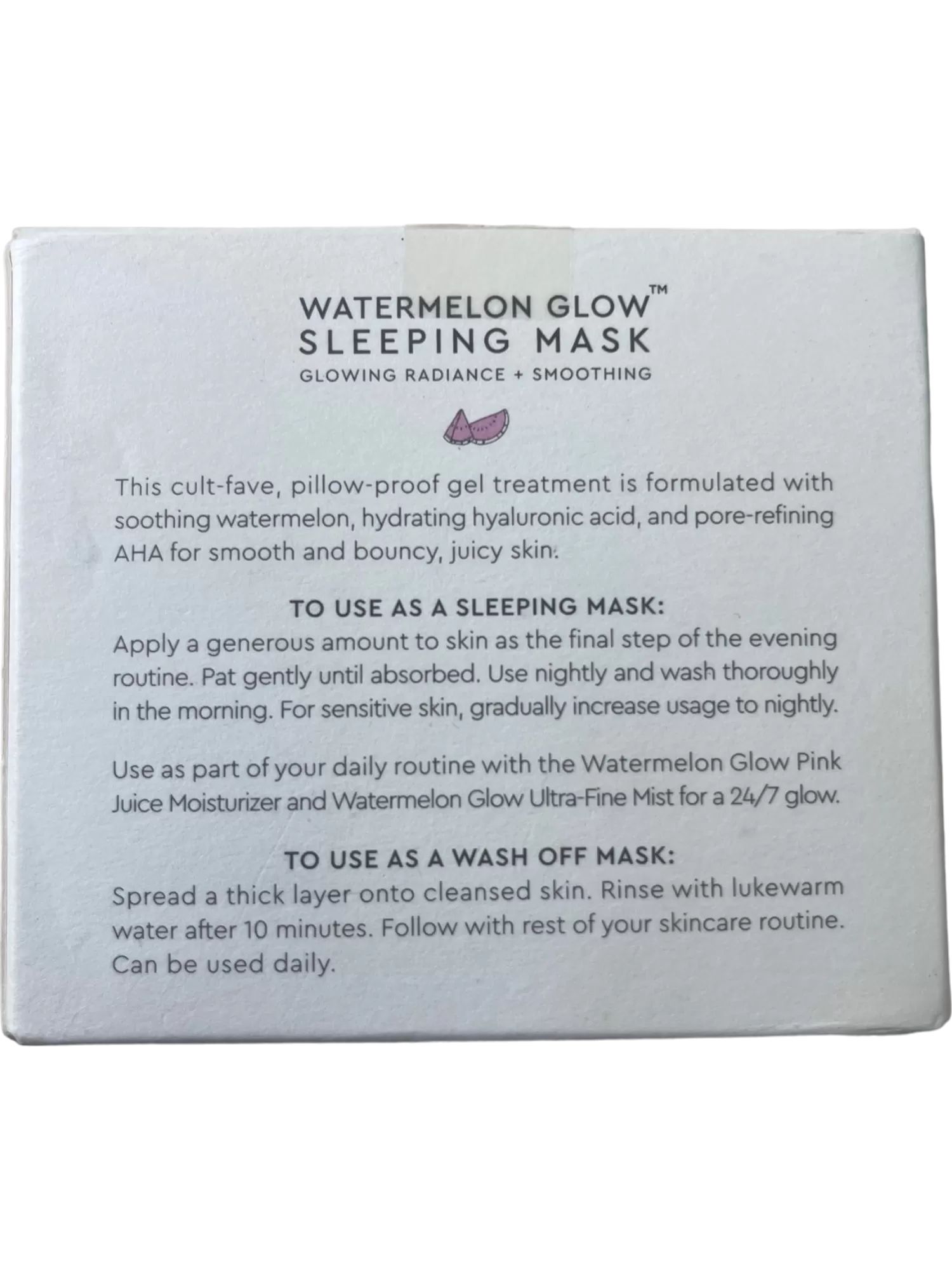 Glow Recipe Watermelon Glow Sleeping Mask Hydrating Smoothing Face Mask