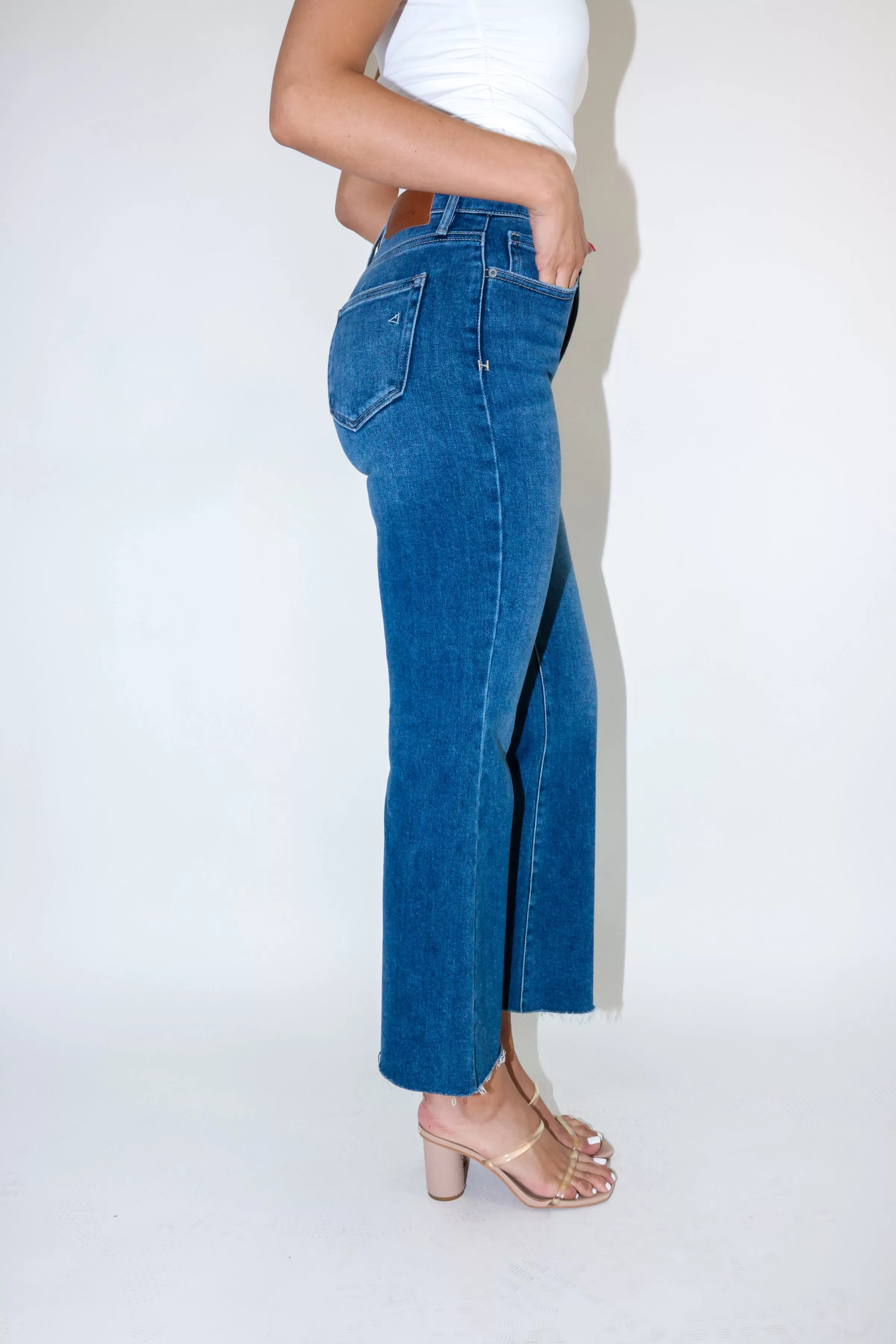 Happi High Rise Crop Flare Jean