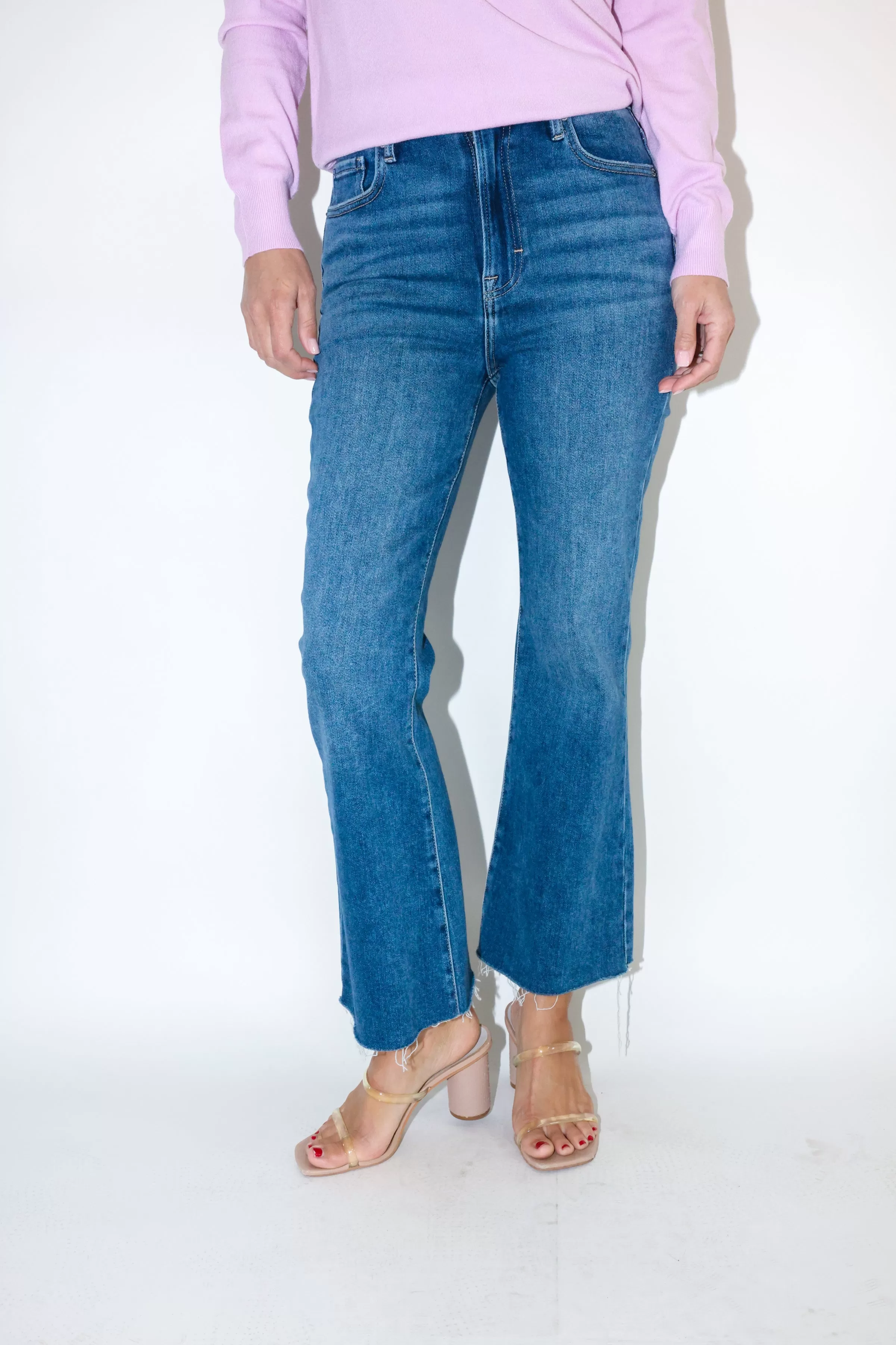 Happi High Rise Crop Flare Jean