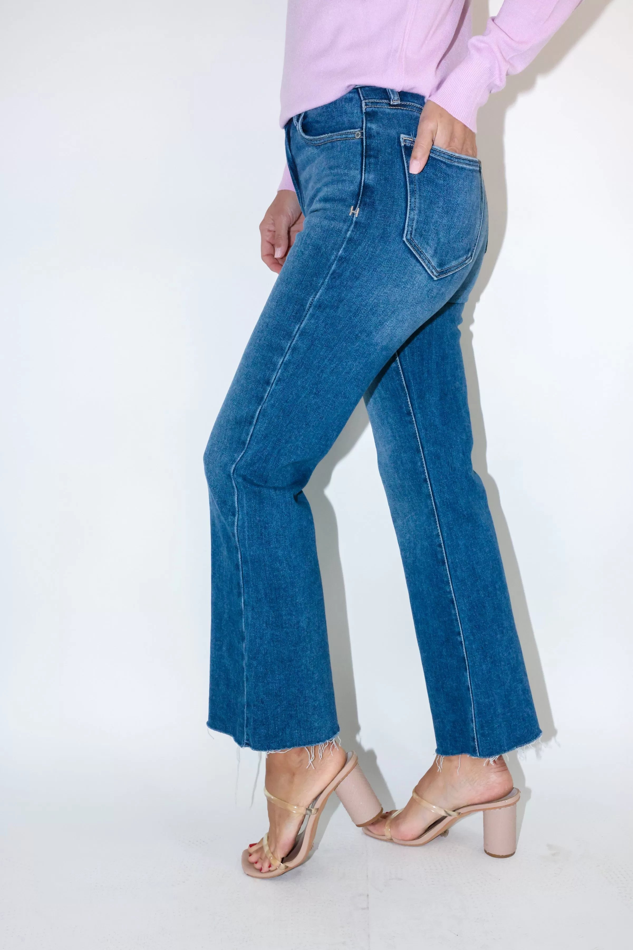 Happi High Rise Crop Flare Jean