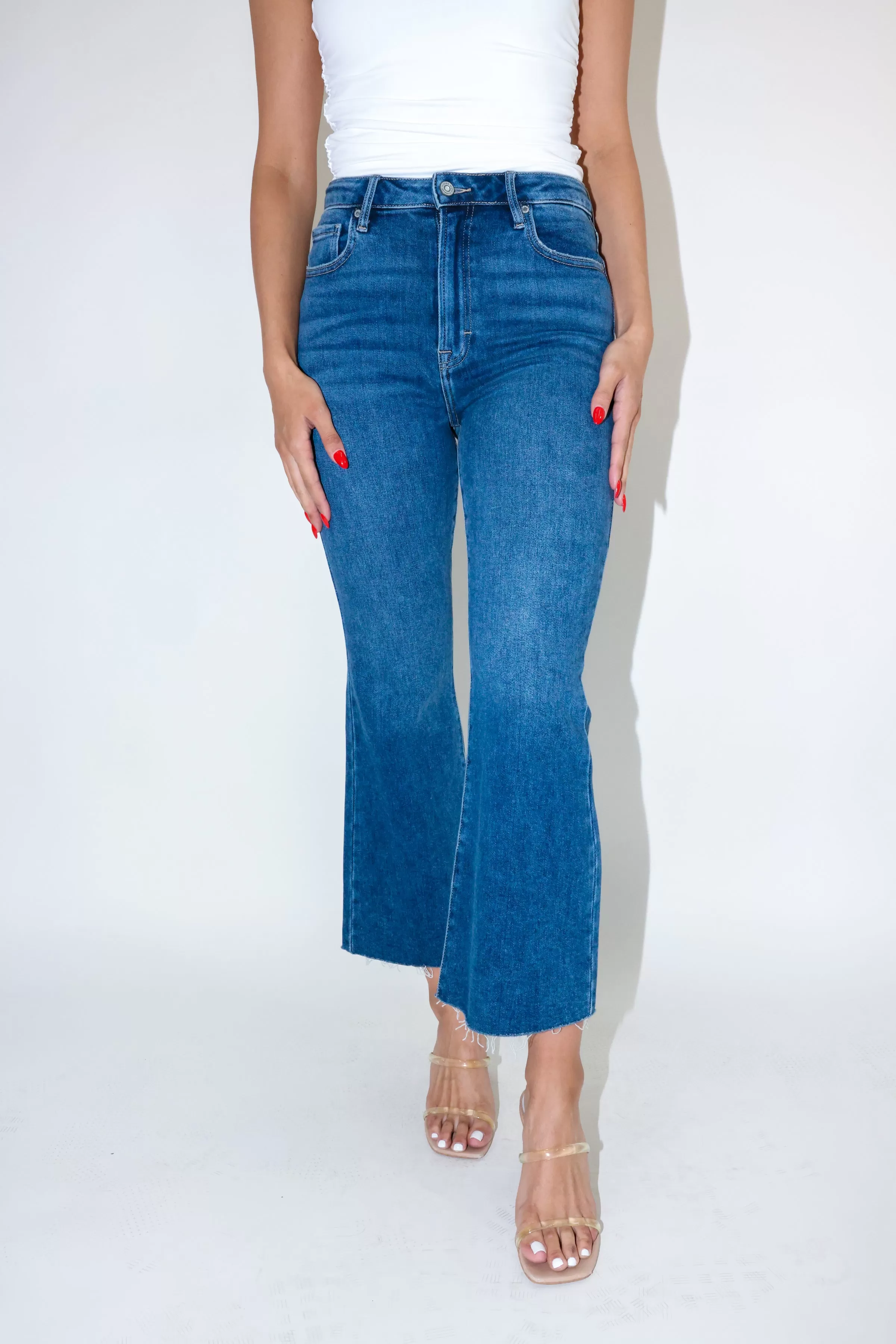 Happi High Rise Crop Flare Jean