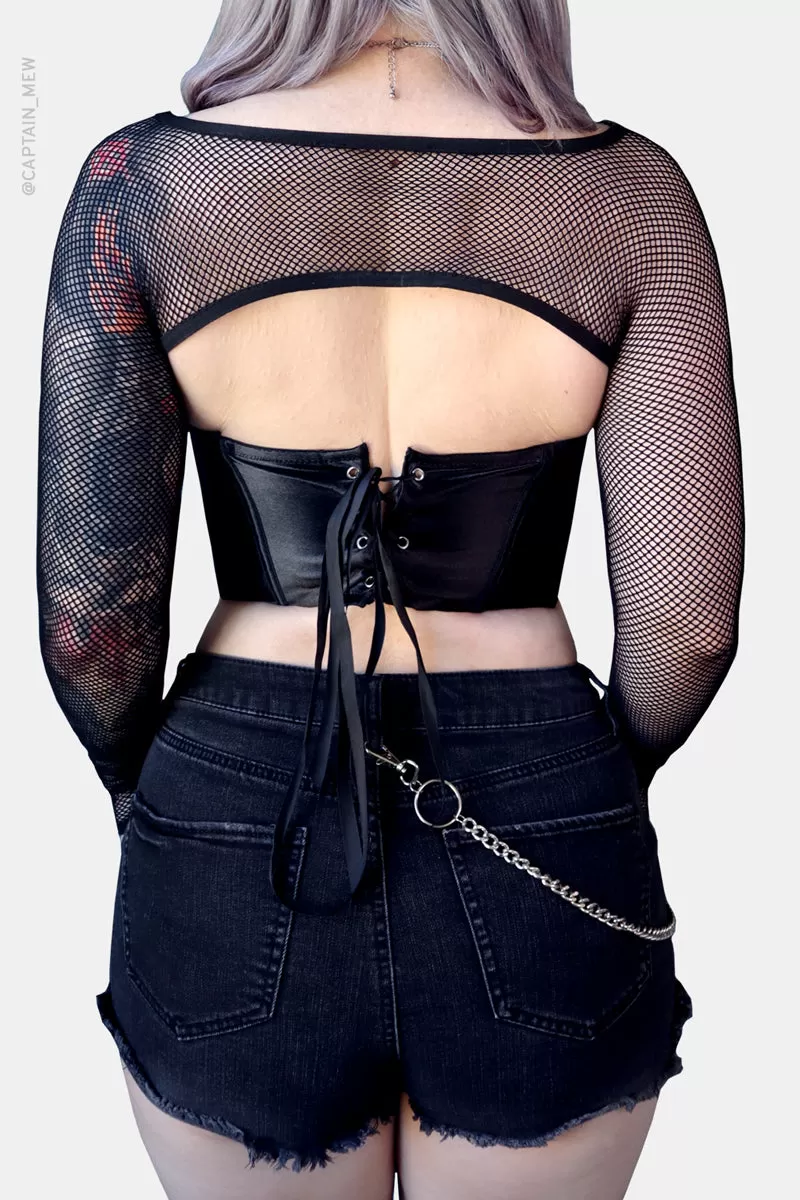 Helena Fishnet Super Crop Top