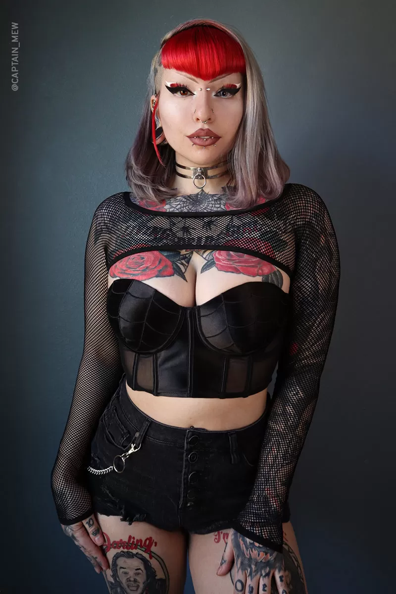 Helena Fishnet Super Crop Top