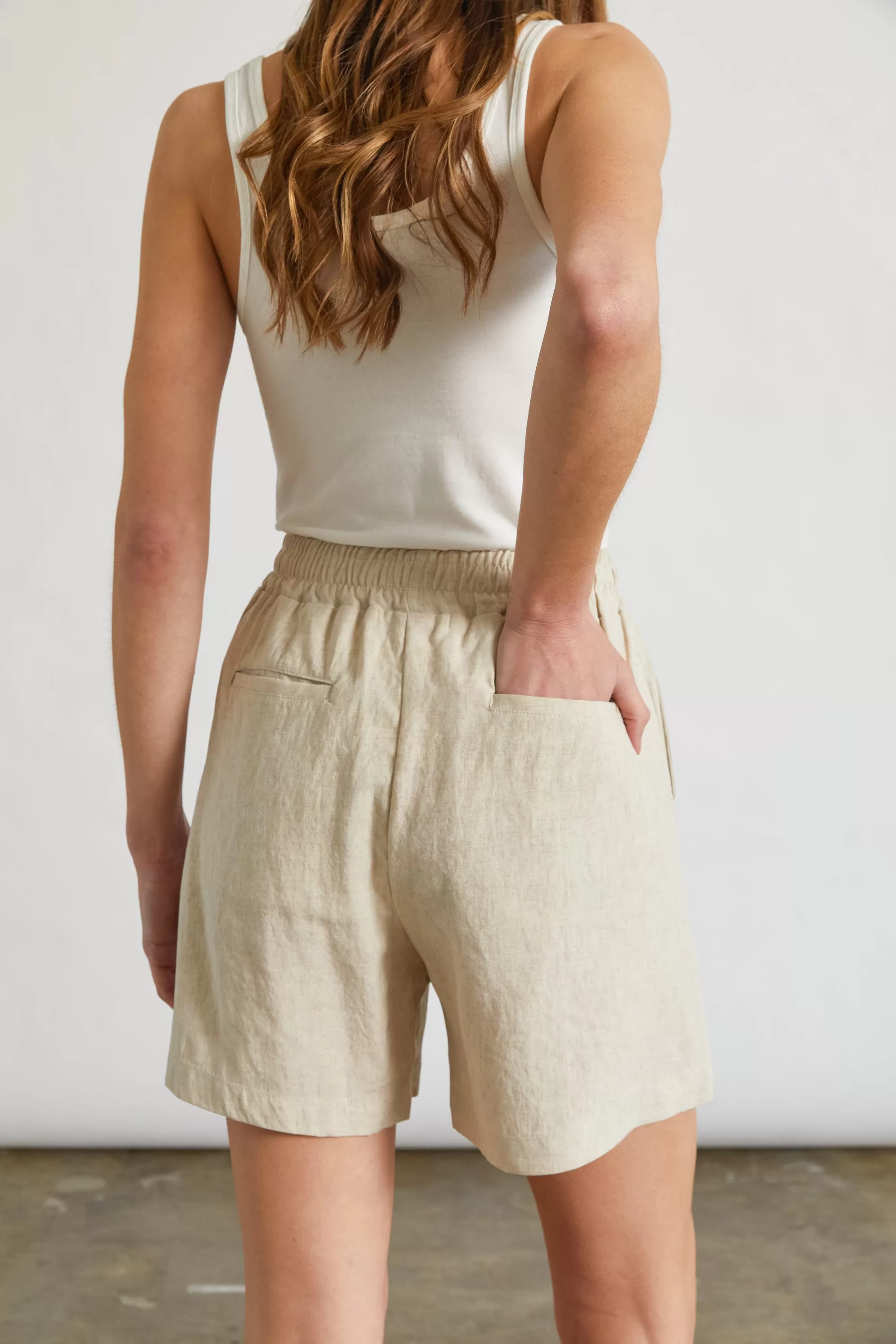 High Waisted Linen Shorts