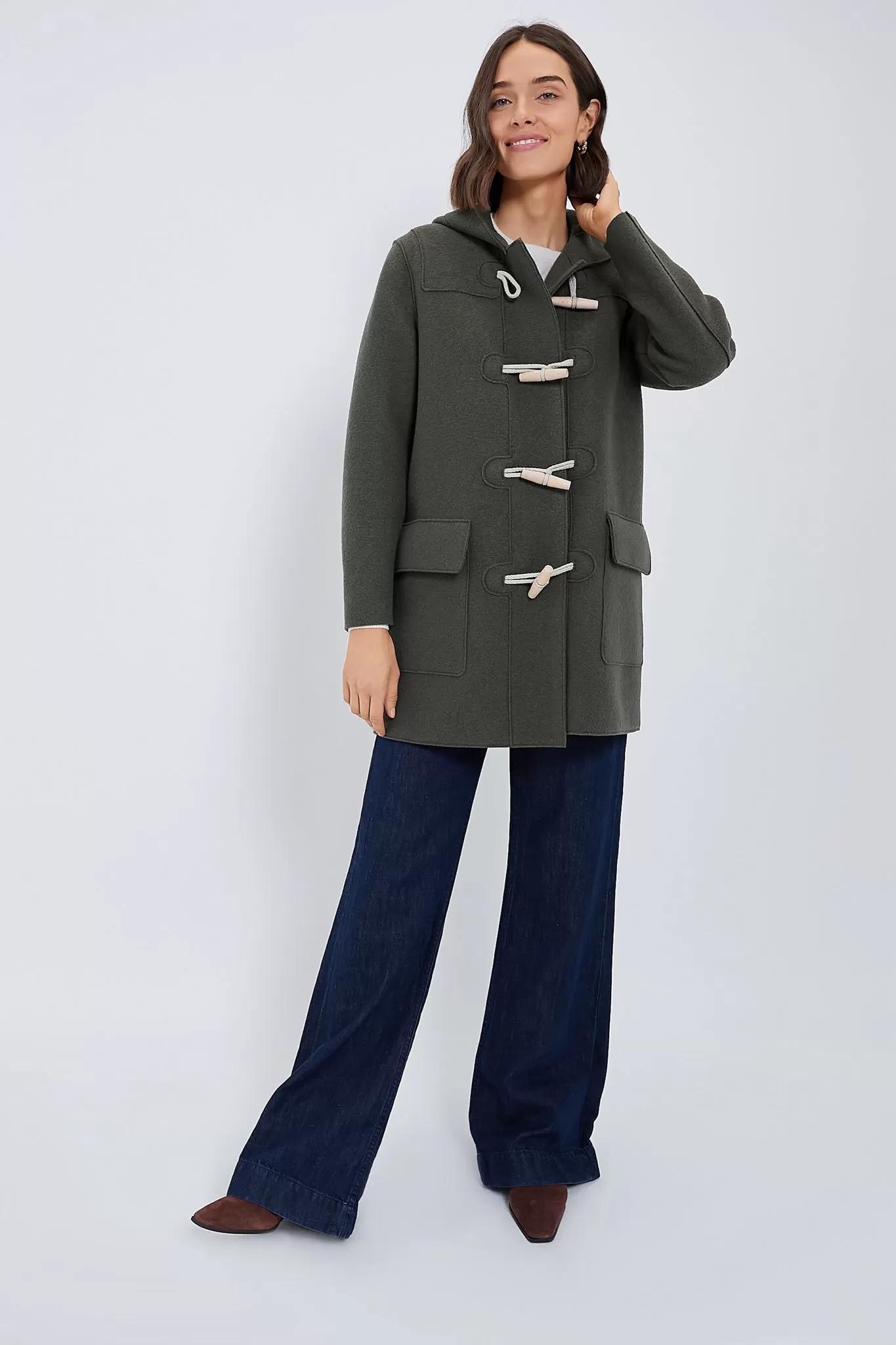 Hunting Green Duffle Boiled Wool Coat