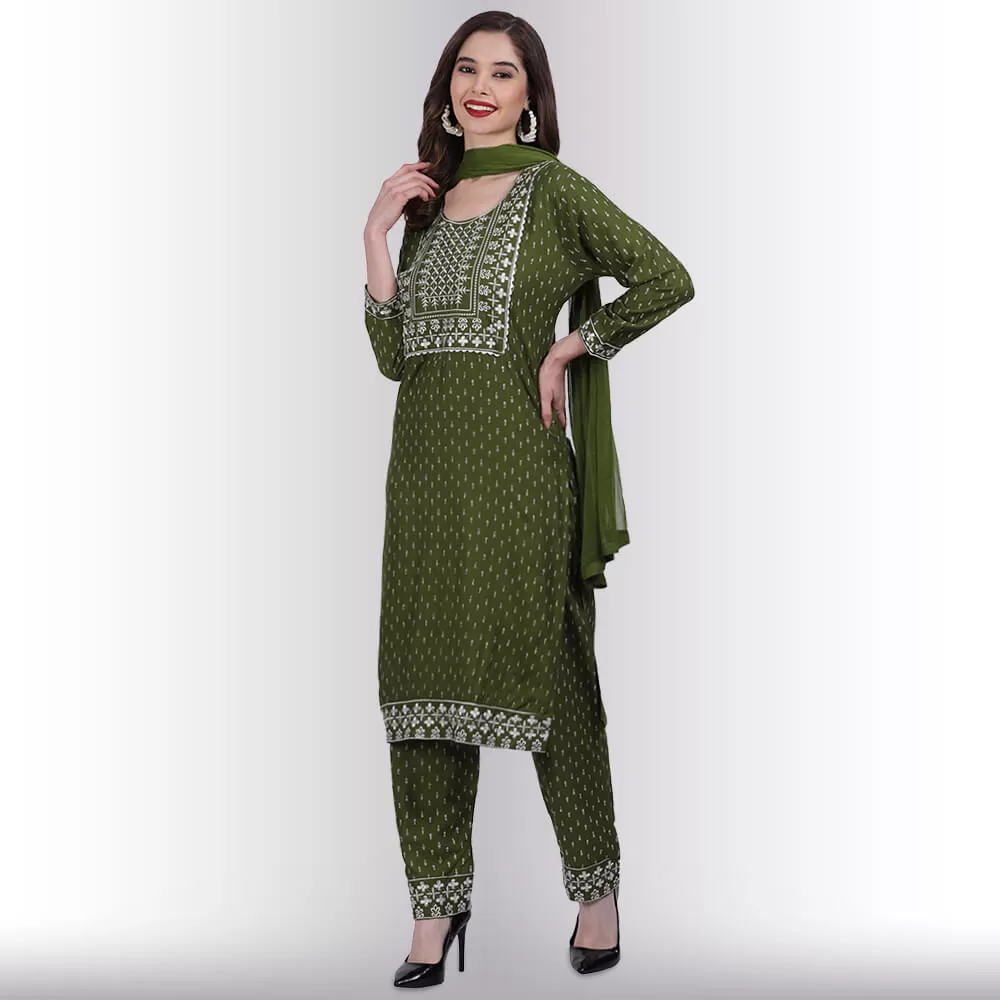 Indian Pant Suit With Resham Embroidery