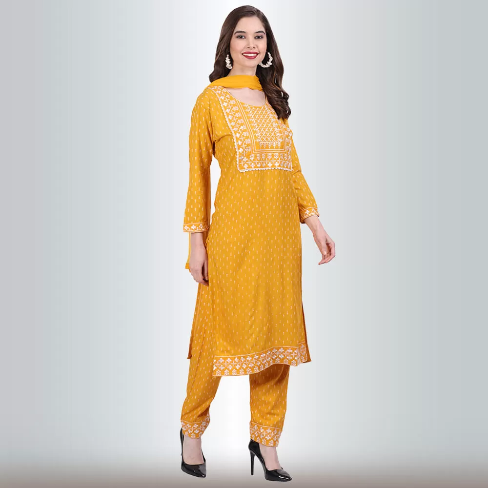 Indian Pant Suit With Resham Embroidery