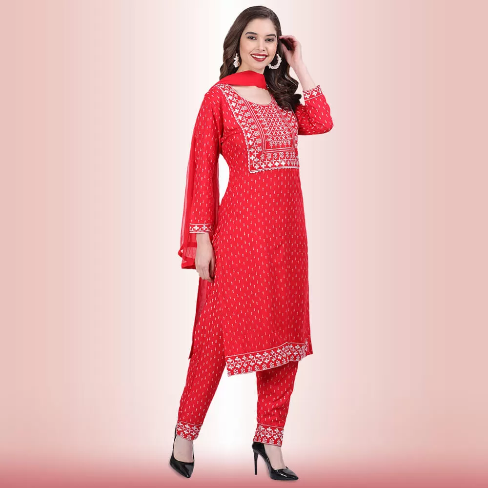 Indian Pant Suit With Resham Embroidery