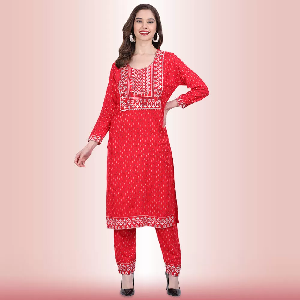 Indian Pant Suit With Resham Embroidery