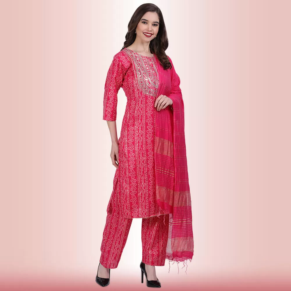 Indian Pant Suit With Resham Embroidery