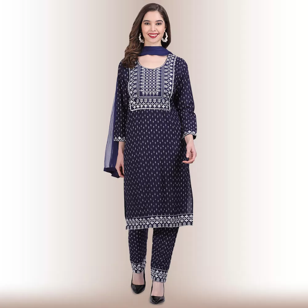 Indian Pant Suit With Resham Embroidery