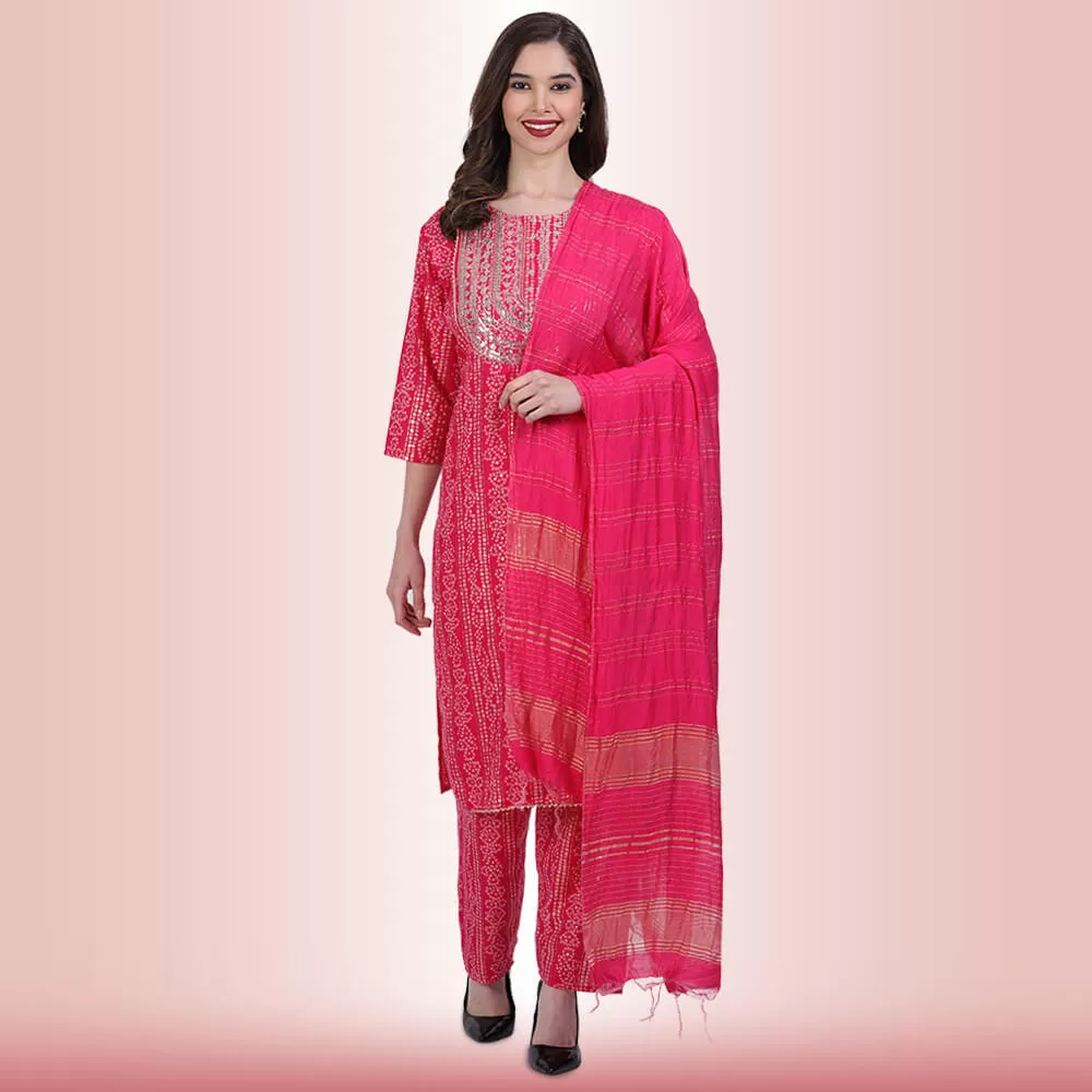 Indian Pant Suit With Resham Embroidery