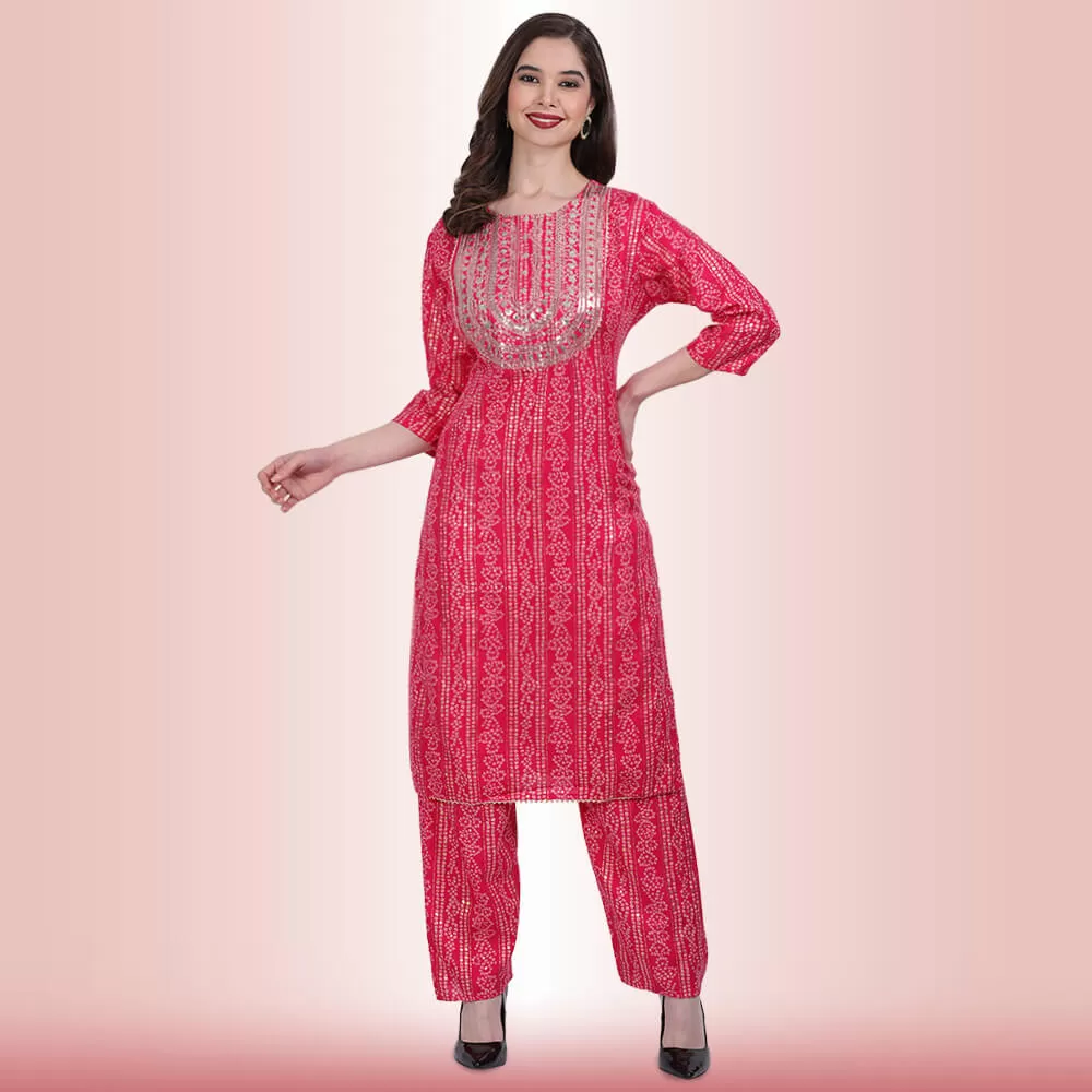 Indian Pant Suit With Resham Embroidery