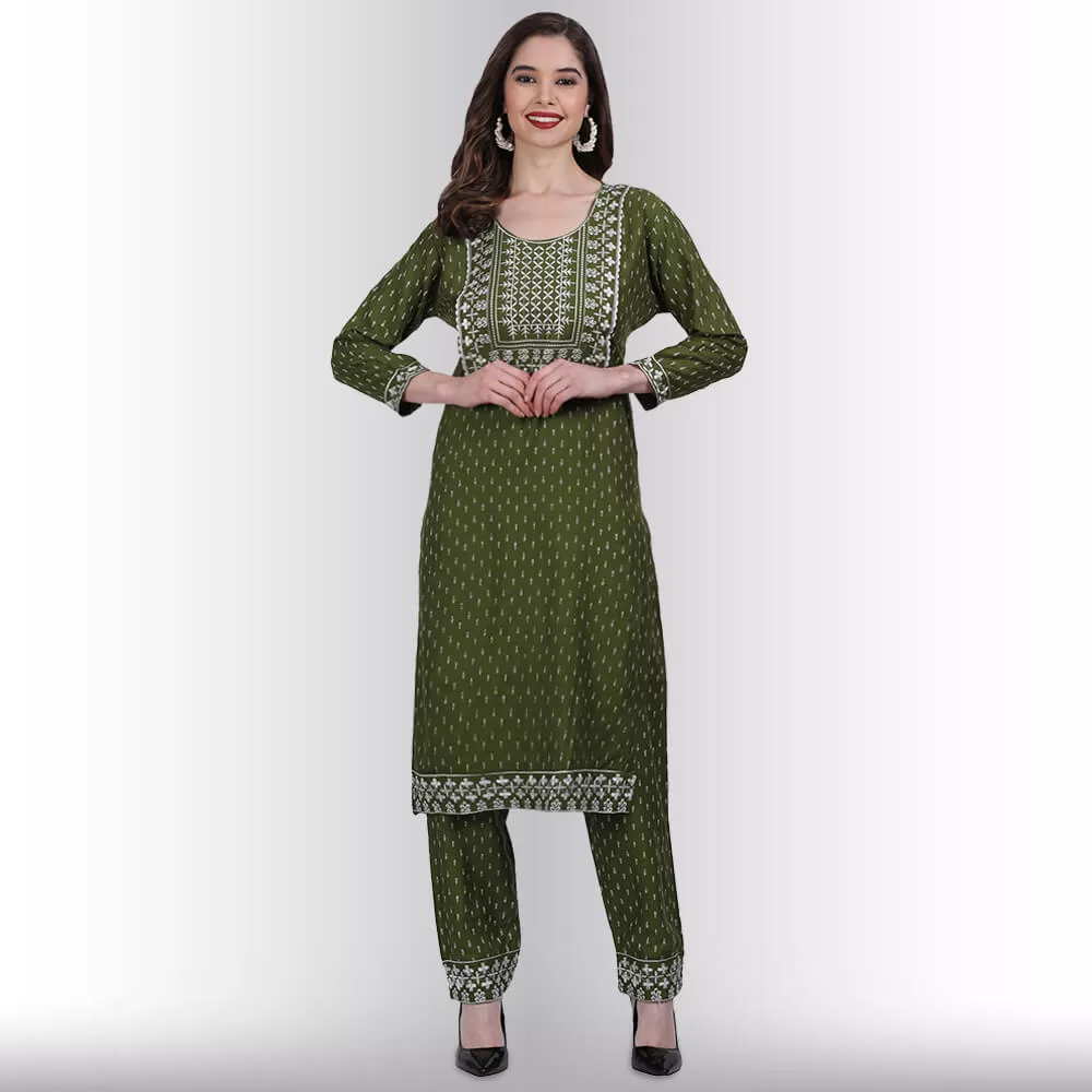 Indian Pant Suit With Resham Embroidery