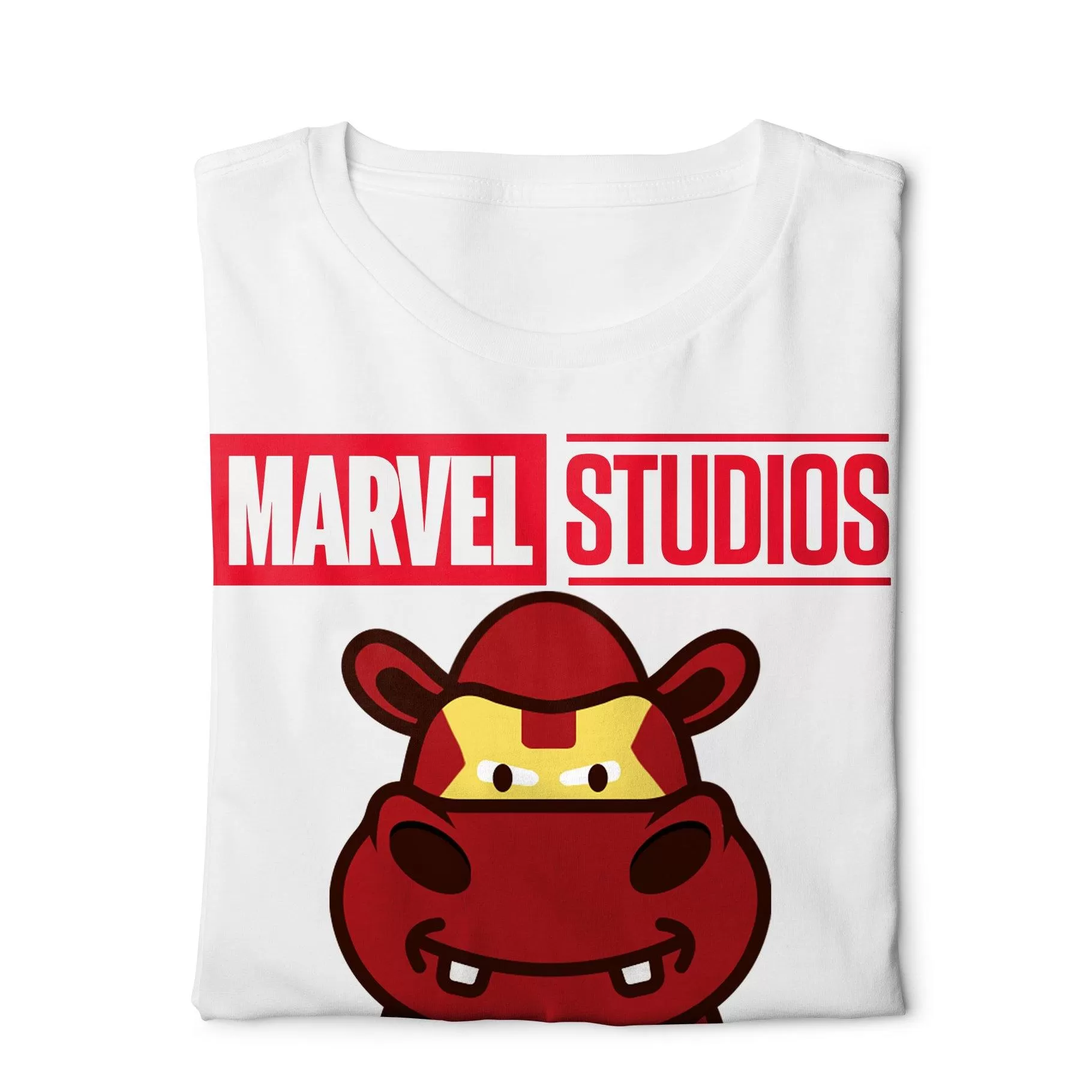 Iron Man Marvel X A Ravin Hippo - Digital Graphics Basic T-shirt White