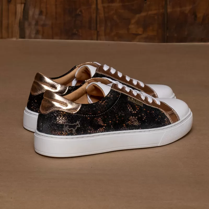 Kingsley Heath Snake Sneaker White/Gold/Wild/White