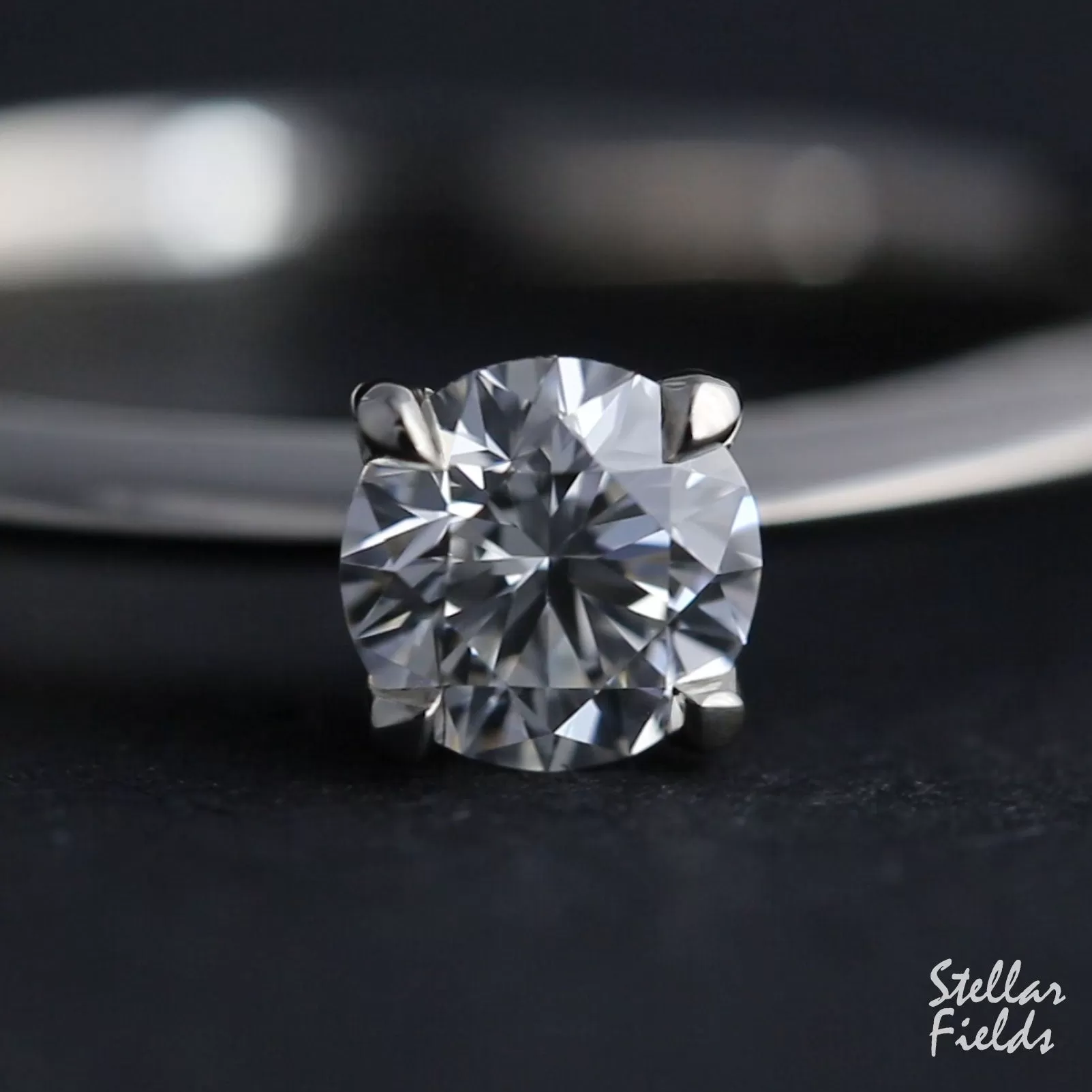 Lab Diamond Solitaire Prong Engagement Ring