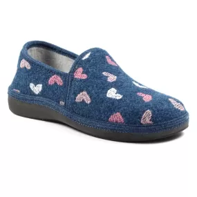 Ladies Bedroom Slippers Blue Lunar Soft Insoles Everett