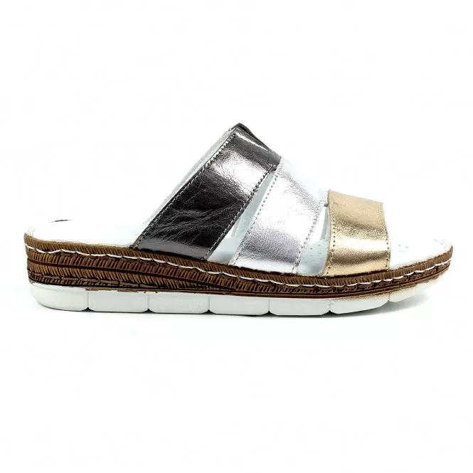 Ladies Lunar Mule Multi Leather Slider Leoni Flats sale