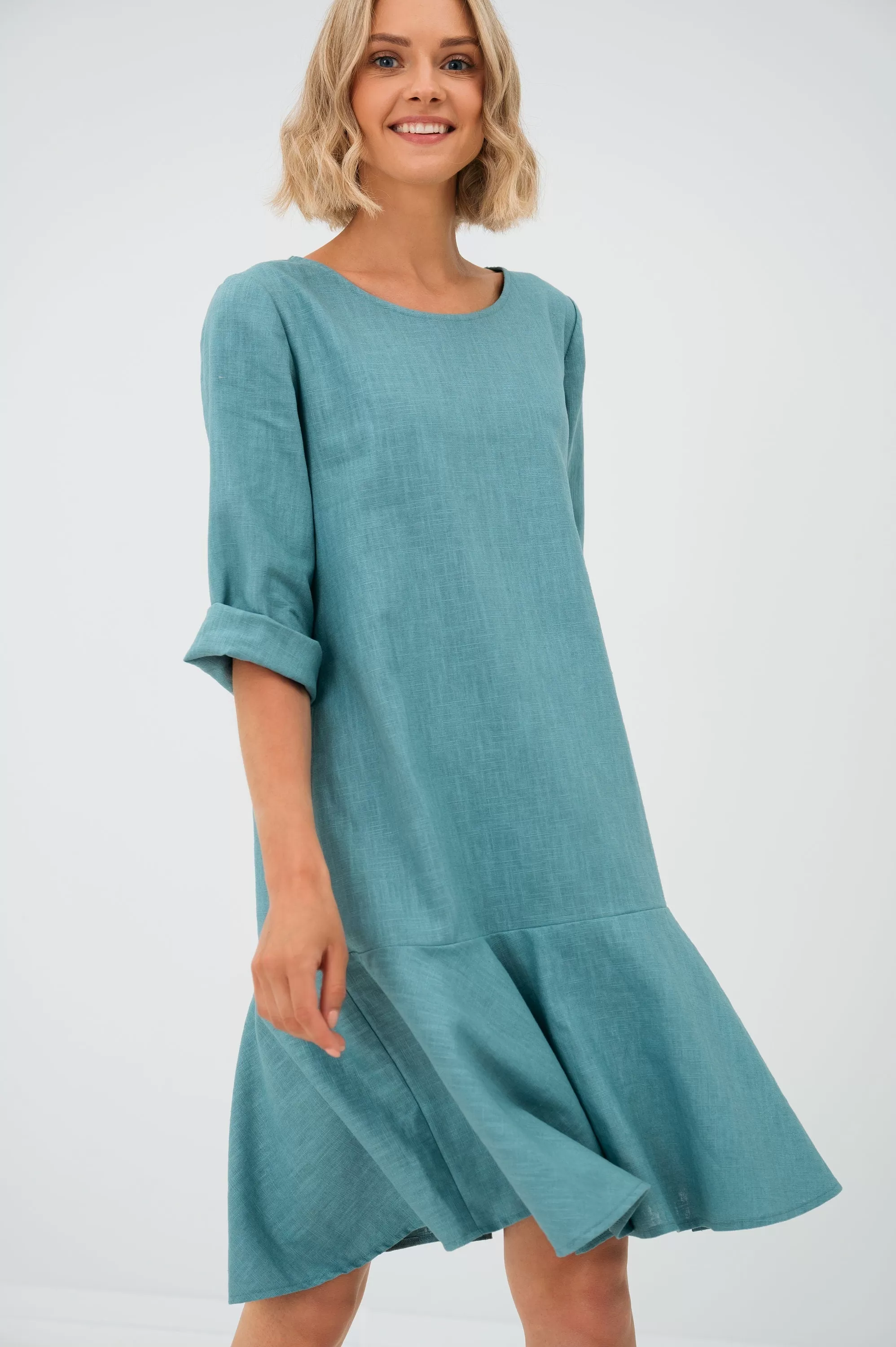 LeMuse linen dress NORA, Light blue, L