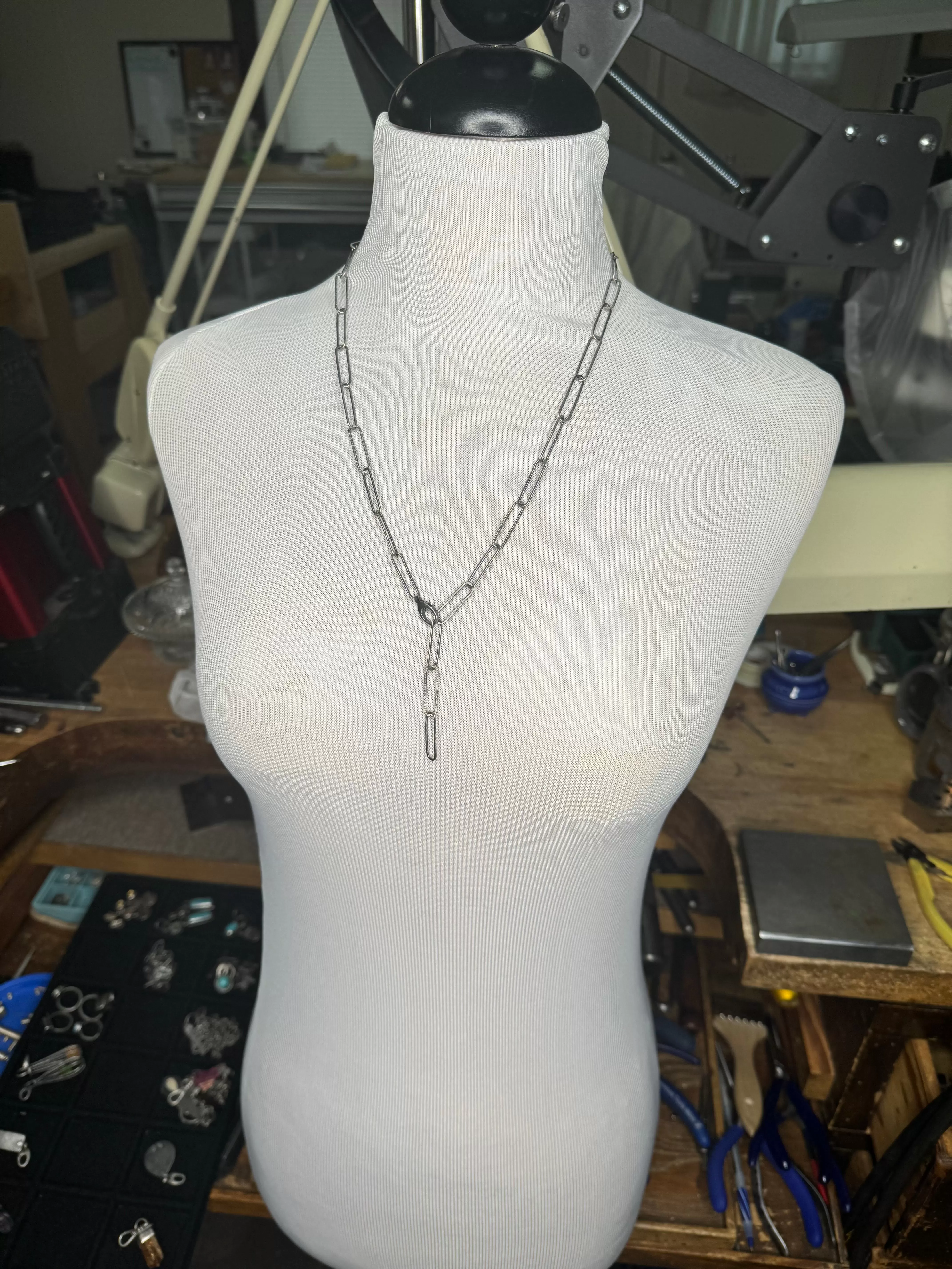 Long Oval Link Silver Chain 20