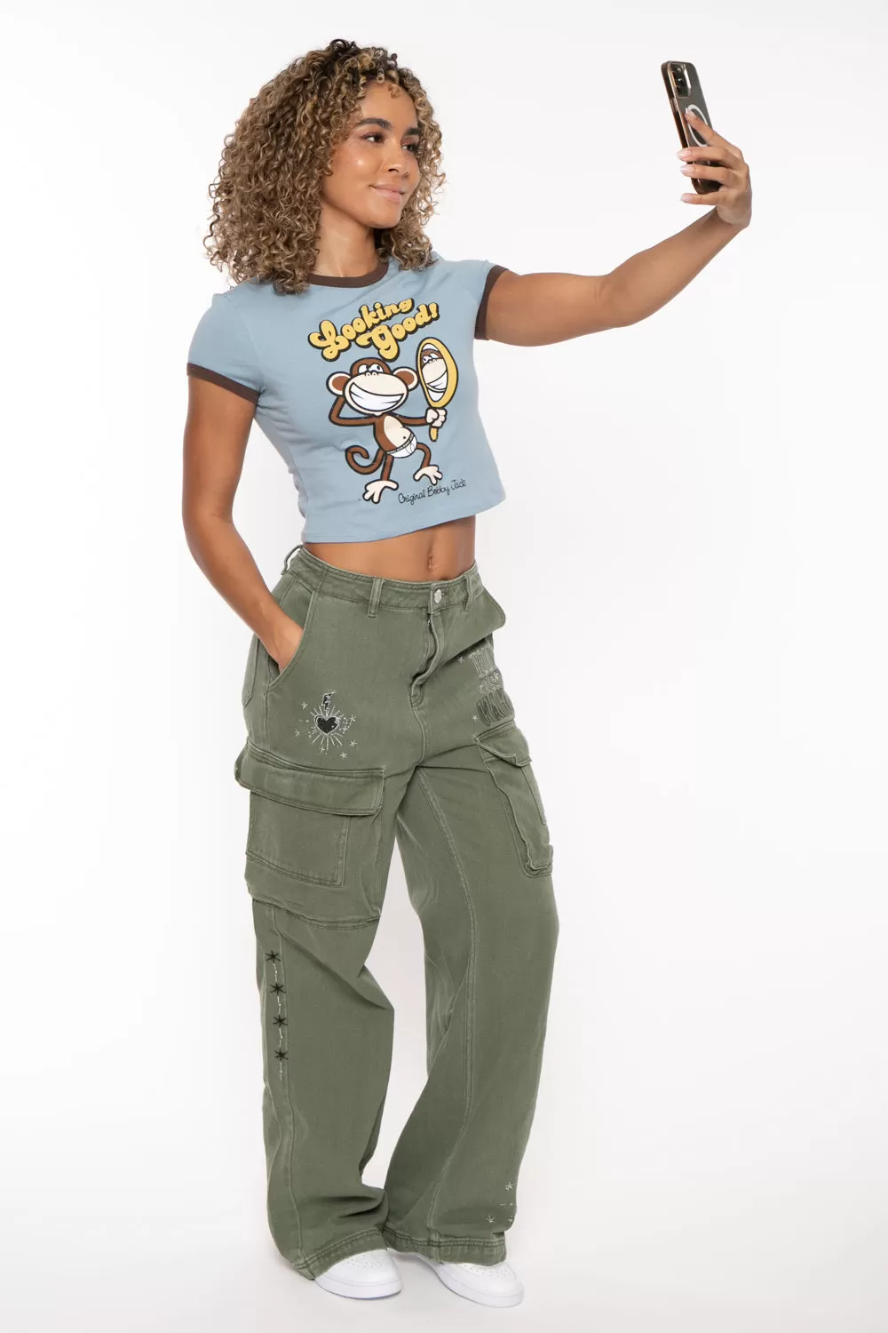 Looking Good - Bobby Jack Crop Ringer Top - Blue