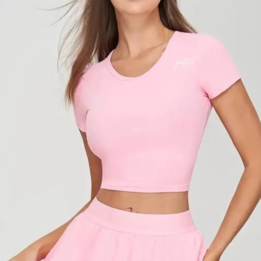 LYCRA FITTED CROP TEE