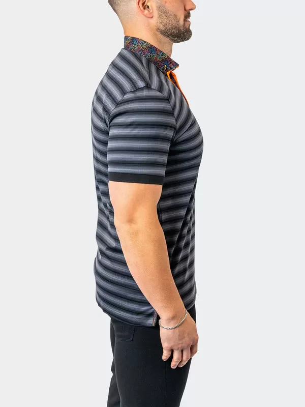 Maceoo Stretch Short-Sleeve Polos | Polo MozartStacked 17 Black