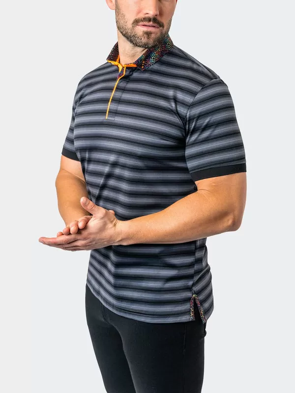 Maceoo Stretch Short-Sleeve Polos | Polo MozartStacked 17 Black