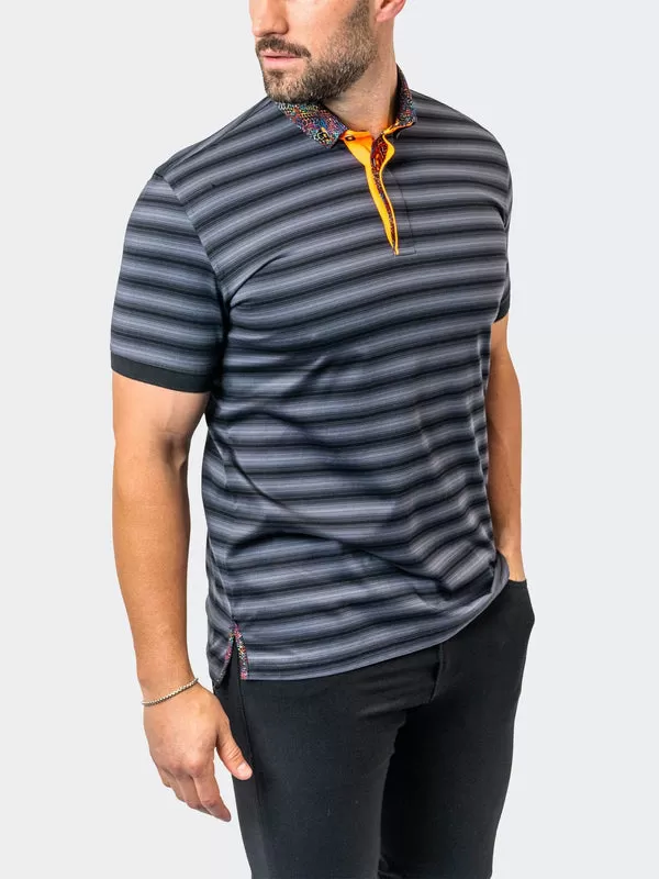 Maceoo Stretch Short-Sleeve Polos | Polo MozartStacked 17 Black