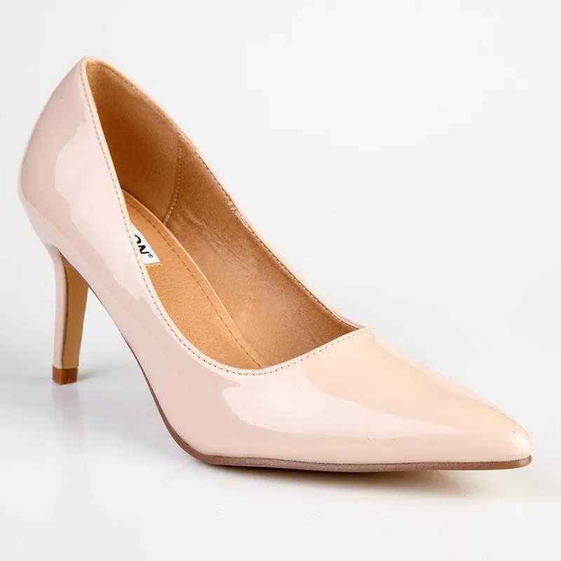 Madison Penny 3 Patent Court Heels - Nude