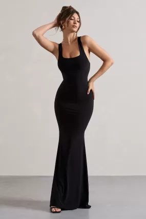 Mahina | Black Square-Neck Maxi Dress