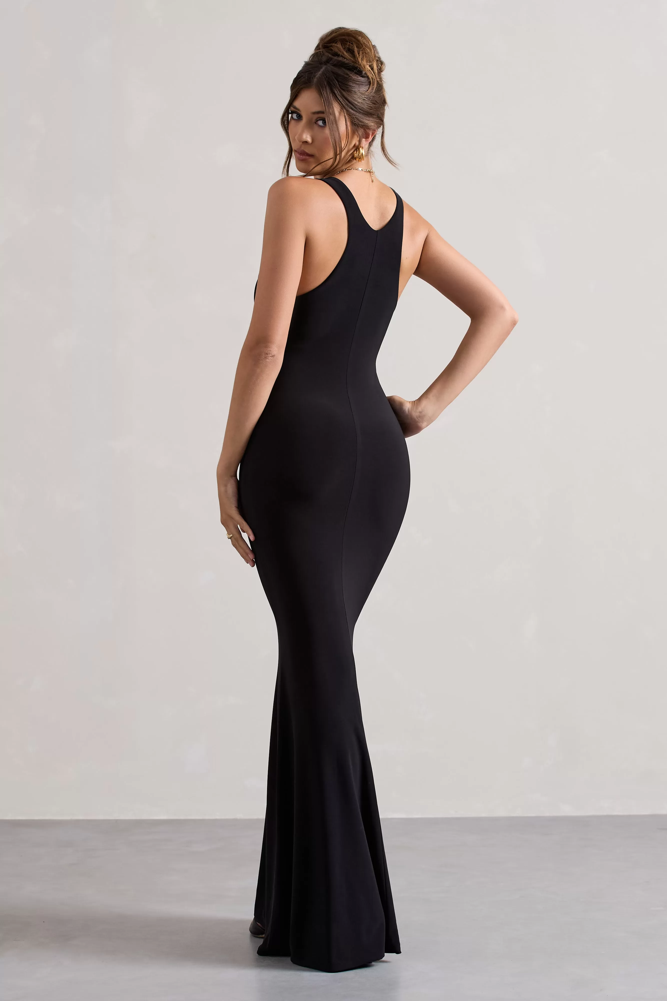 Mahina | Black Square-Neck Maxi Dress