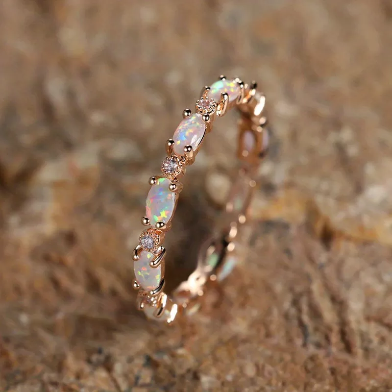 Make Her Heart Flutter with this Exquisite Opal Ring - Perfect for Engagement, Wedding or Valentine's Day Gift for Women - Trendy and Gorgeous Jewelry Accessory