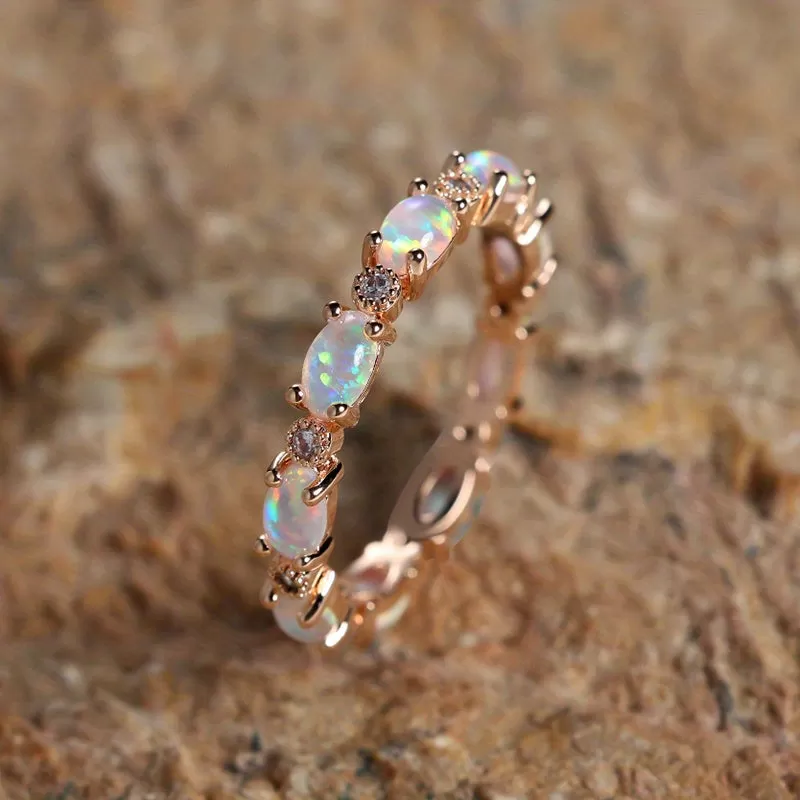 Make Her Heart Flutter with this Exquisite Opal Ring - Perfect for Engagement, Wedding or Valentine's Day Gift for Women - Trendy and Gorgeous Jewelry Accessory