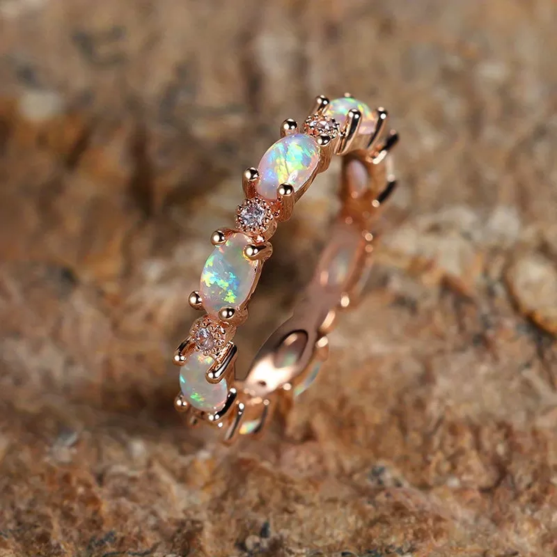 Make Her Heart Flutter with this Exquisite Opal Ring - Perfect for Engagement, Wedding or Valentine's Day Gift for Women - Trendy and Gorgeous Jewelry Accessory