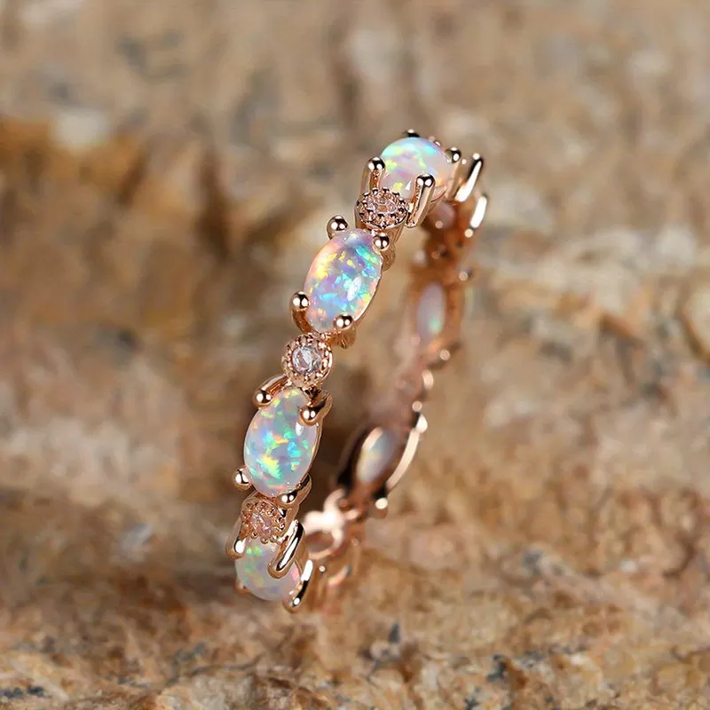 Make Her Heart Flutter with this Exquisite Opal Ring - Perfect for Engagement, Wedding or Valentine's Day Gift for Women - Trendy and Gorgeous Jewelry Accessory