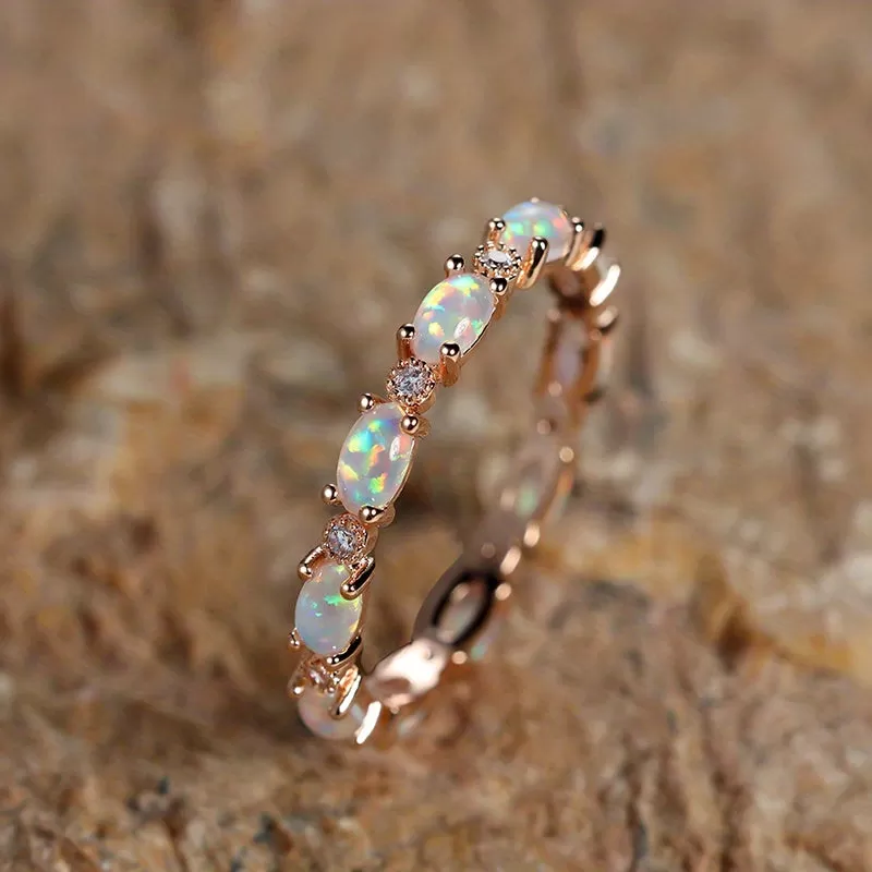 Make Her Heart Flutter with this Exquisite Opal Ring - Perfect for Engagement, Wedding or Valentine's Day Gift for Women - Trendy and Gorgeous Jewelry Accessory