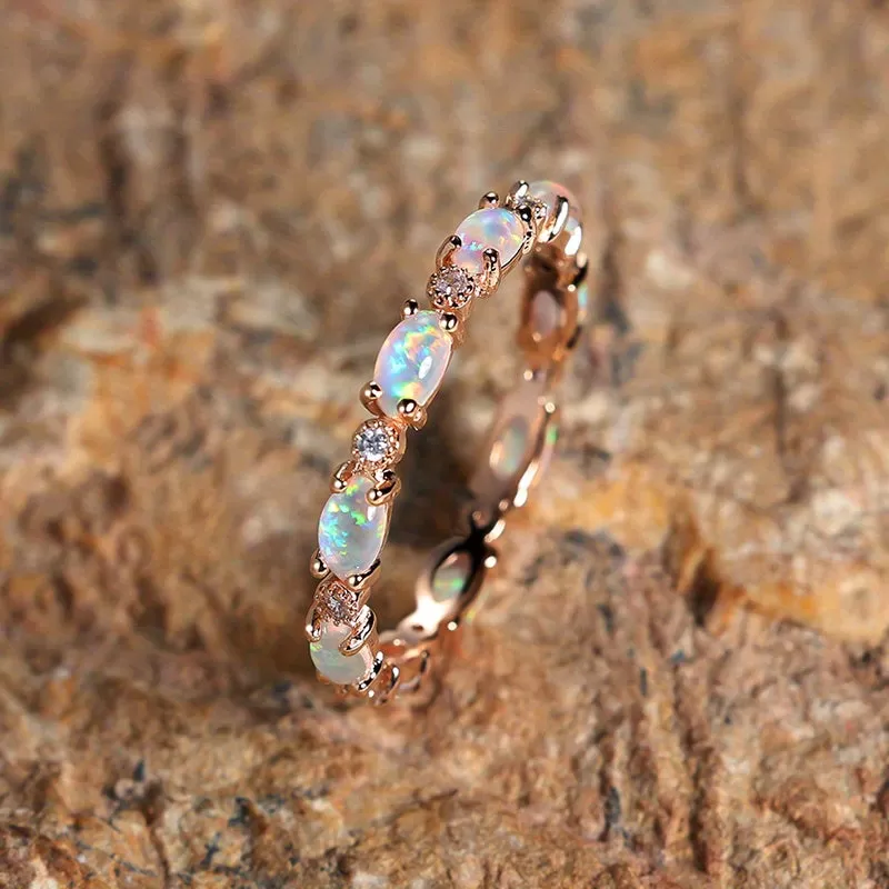 Make Her Heart Flutter with this Exquisite Opal Ring - Perfect for Engagement, Wedding or Valentine's Day Gift for Women - Trendy and Gorgeous Jewelry Accessory