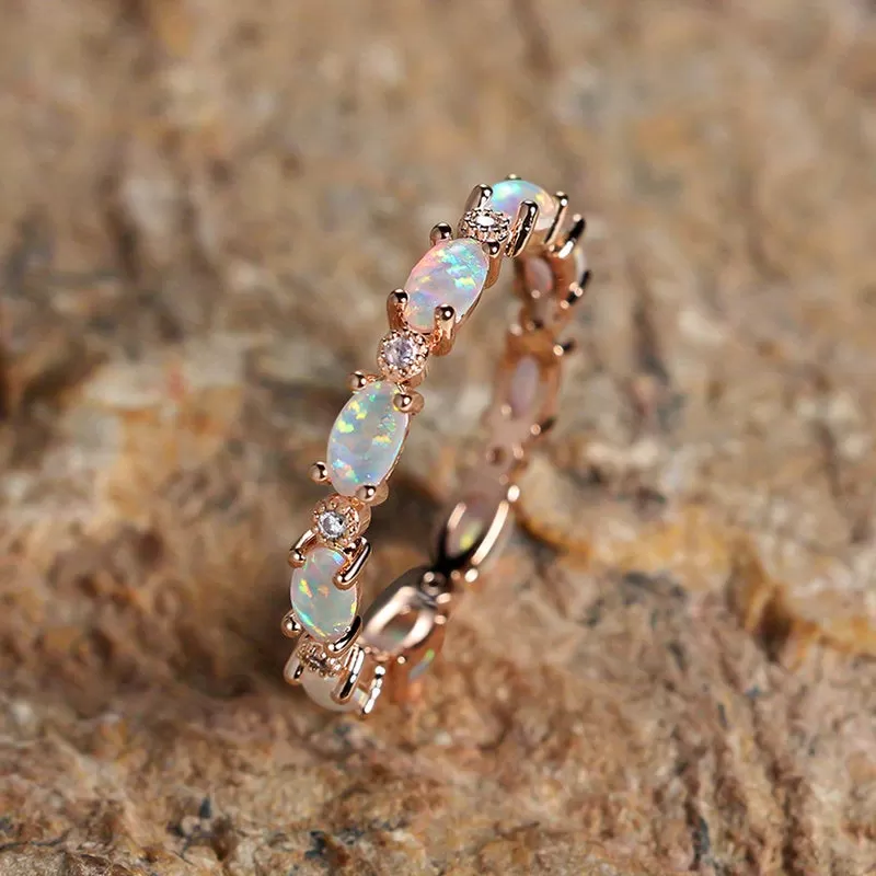 Make Her Heart Flutter with this Exquisite Opal Ring - Perfect for Engagement, Wedding or Valentine's Day Gift for Women - Trendy and Gorgeous Jewelry Accessory