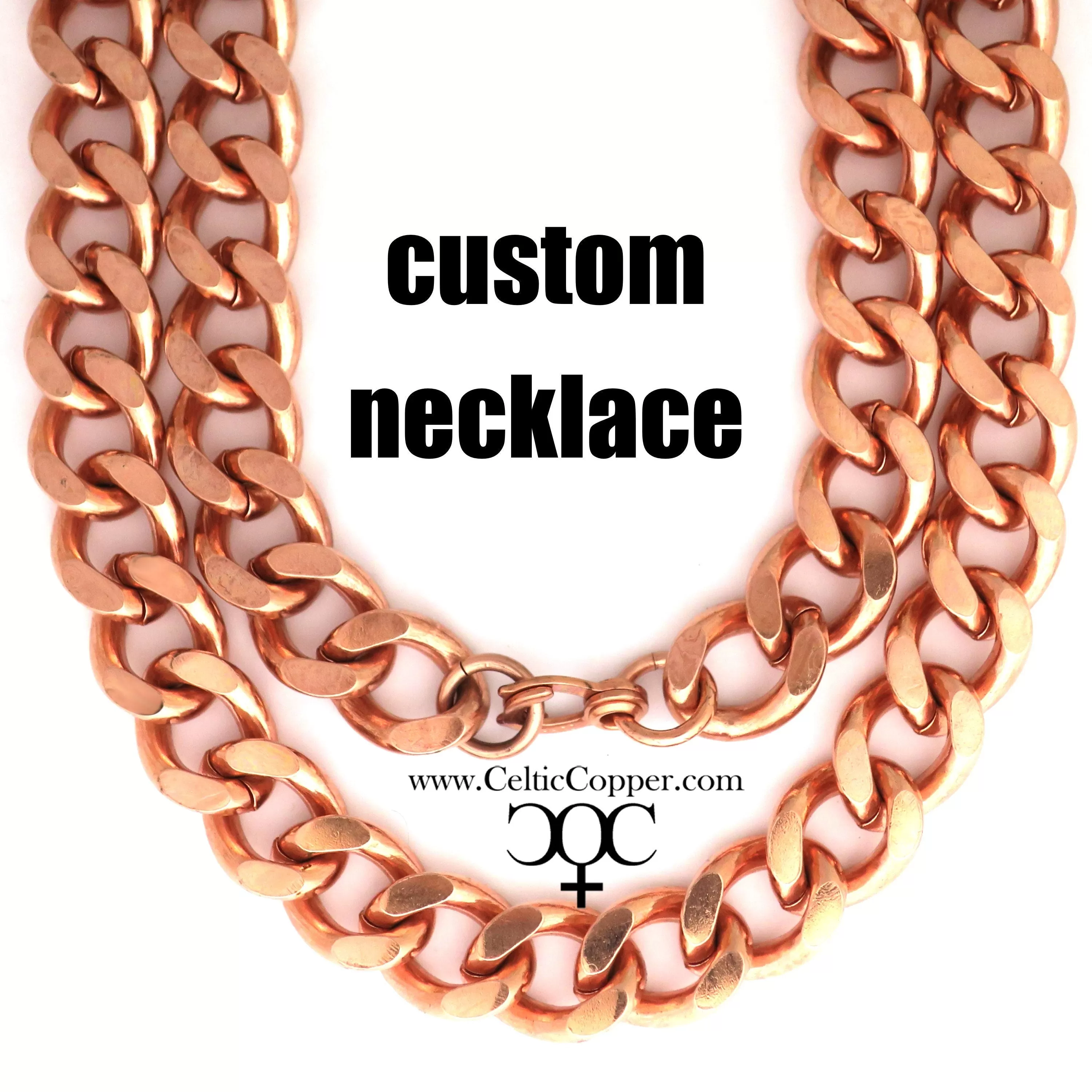 Men's Custom Necklace Chain NC162M Super Chunky 16mm Solid Copper Curb Chain Necklace Custom Size Chain