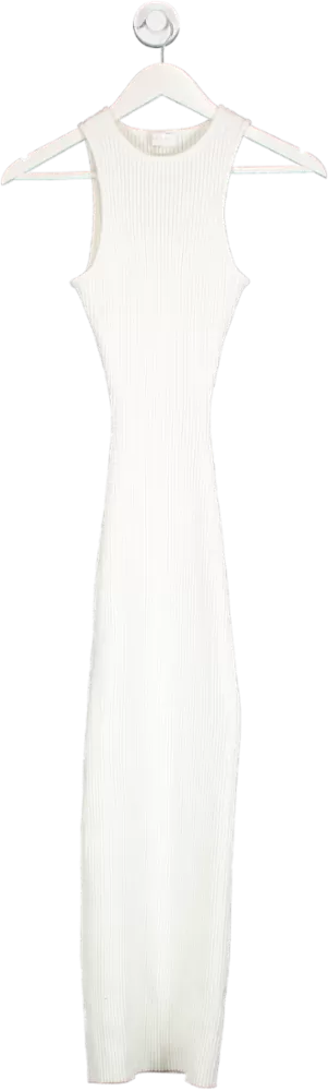 Meshki White Sienna Knit Midaxi Dress UK XS